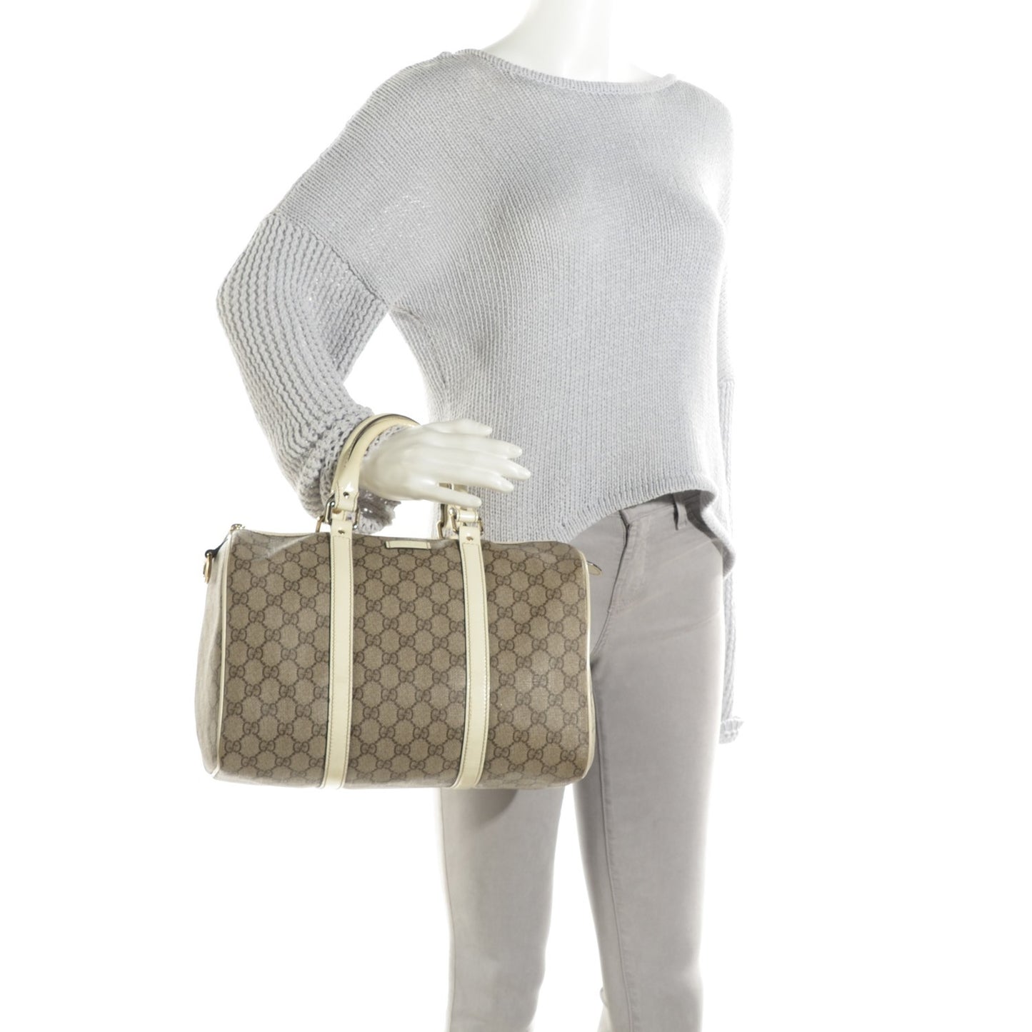 GG Plus Monogram Medium Joy Boston Off White