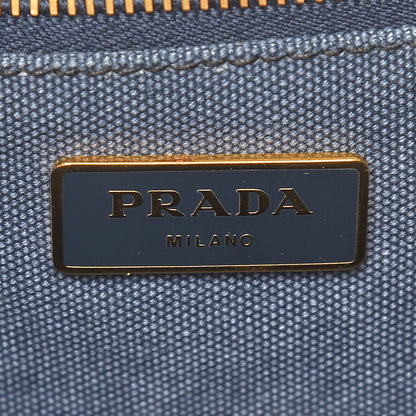 Prada Canapa Logo Shopping Tote Cobalto 6 of 6