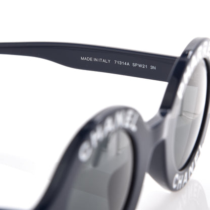 Chanel x Pharrell Williams Round 19mm Sunglasses Indigo Gris 5 of 7