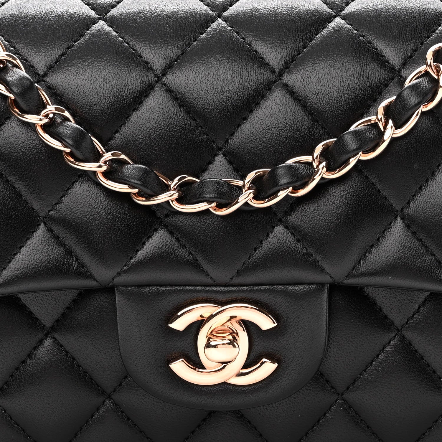 Chanel Lambskin Quilted Small Double Flap Black 8 of 11