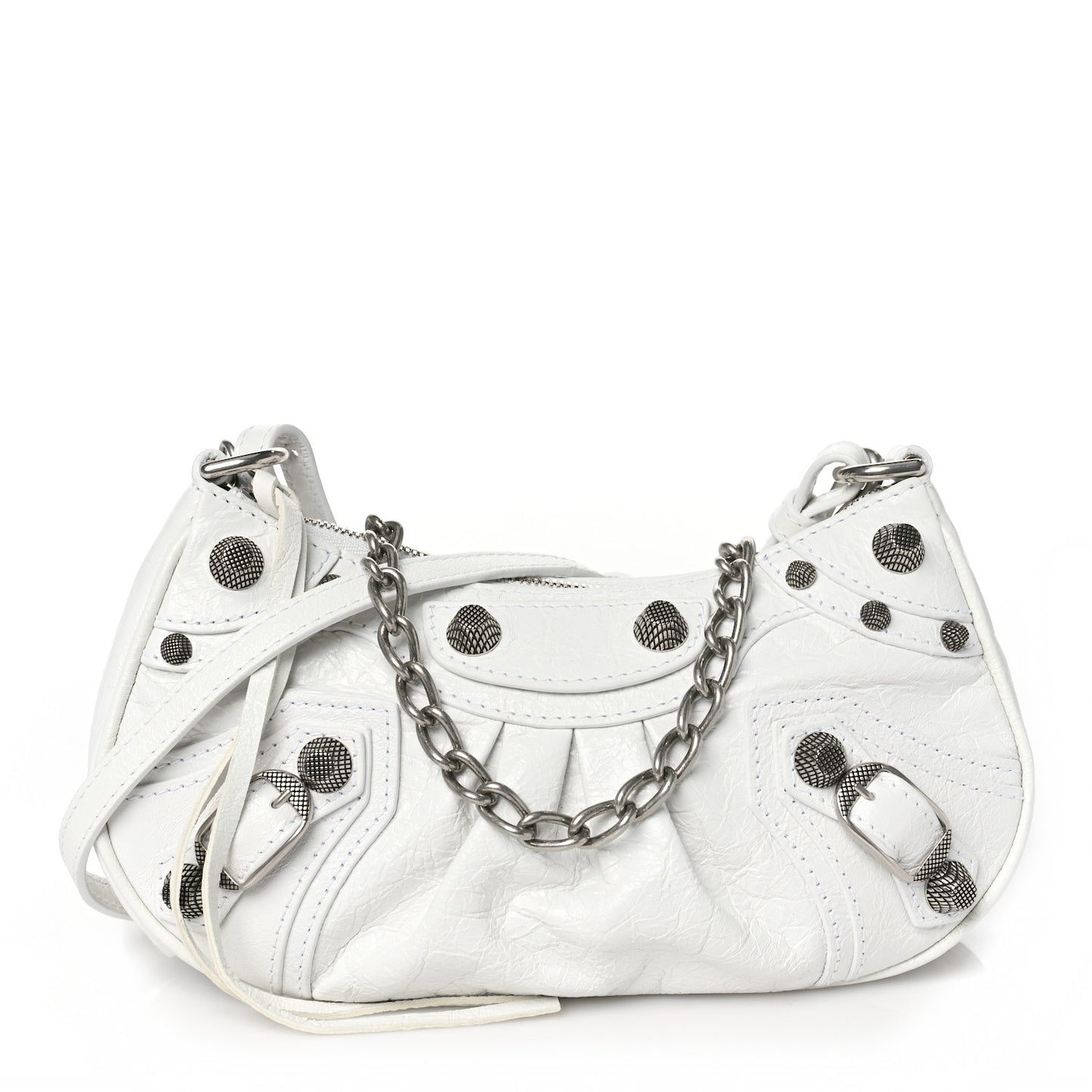 Agneau Arena Le Cagole Mini Purse With Chain Optic White