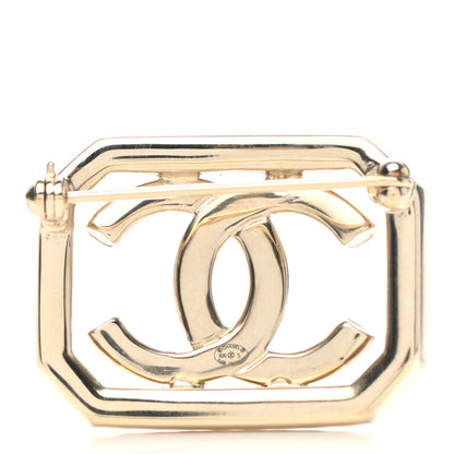 Chanel Pearl Crystal CC Brooch Gold 3 of 5