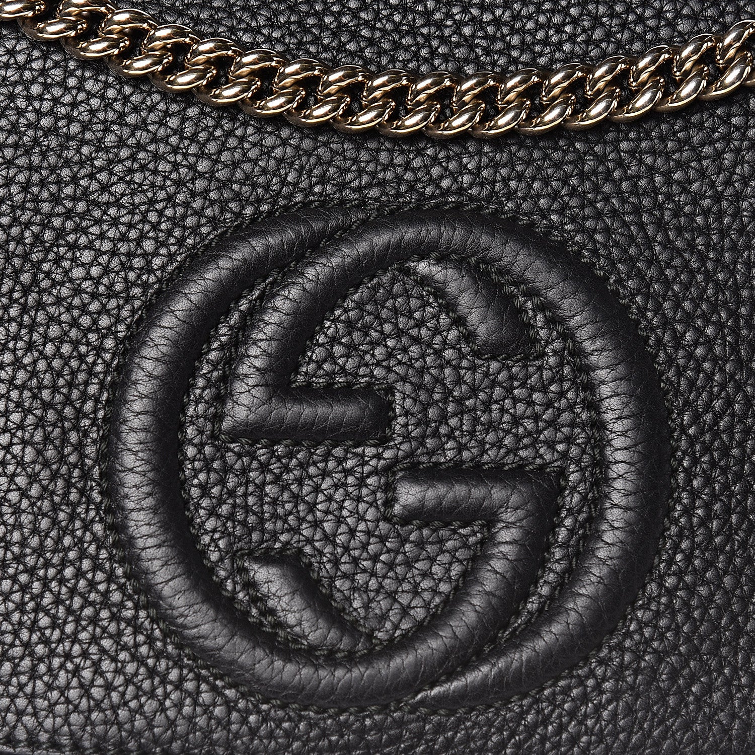 Gucci Pebbled Calfskin Medium Soho Flap Crossbody Black 10 of 10