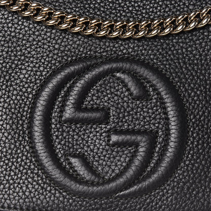 Gucci Pebbled Calfskin Medium Soho Flap Crossbody Black 10 of 10