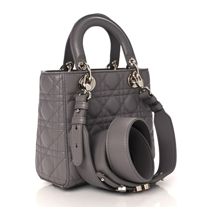 Christian Dior Lambskin Cannage Small My ABCDior Lady Dior Grey 3 of 9