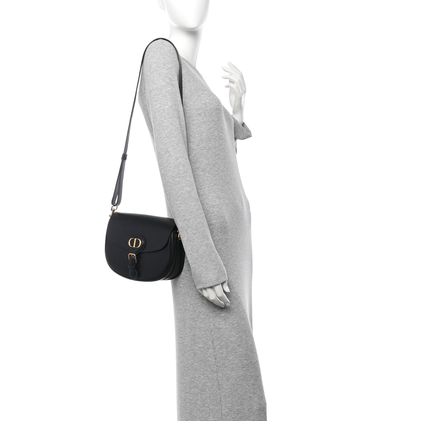 Box Calfskin Medium Bobby Flap Black