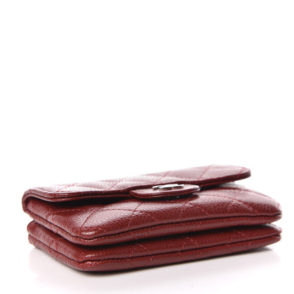 Chanel Caviar Quilted Flap Zip Card Holder Dark Red 4 of 11