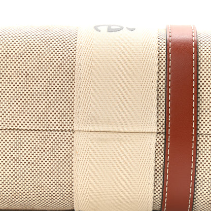 Chloe Cotton Calfskin Medium Woody Ribbon Tote White Brown 10 of 11