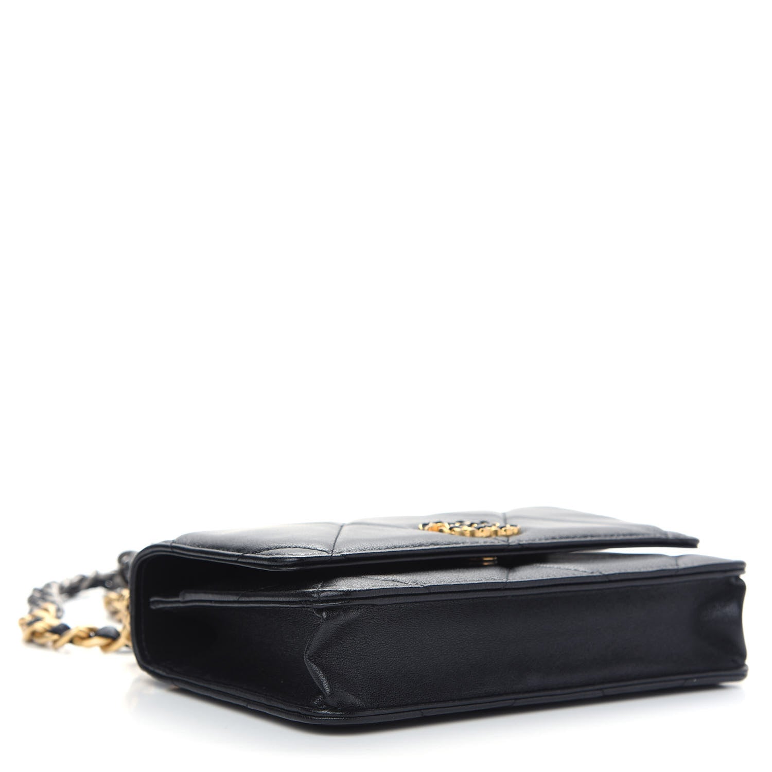 Chanel Lambskin Quilted Chanel 19 Wallet On Chain WOC Black 4 of 10