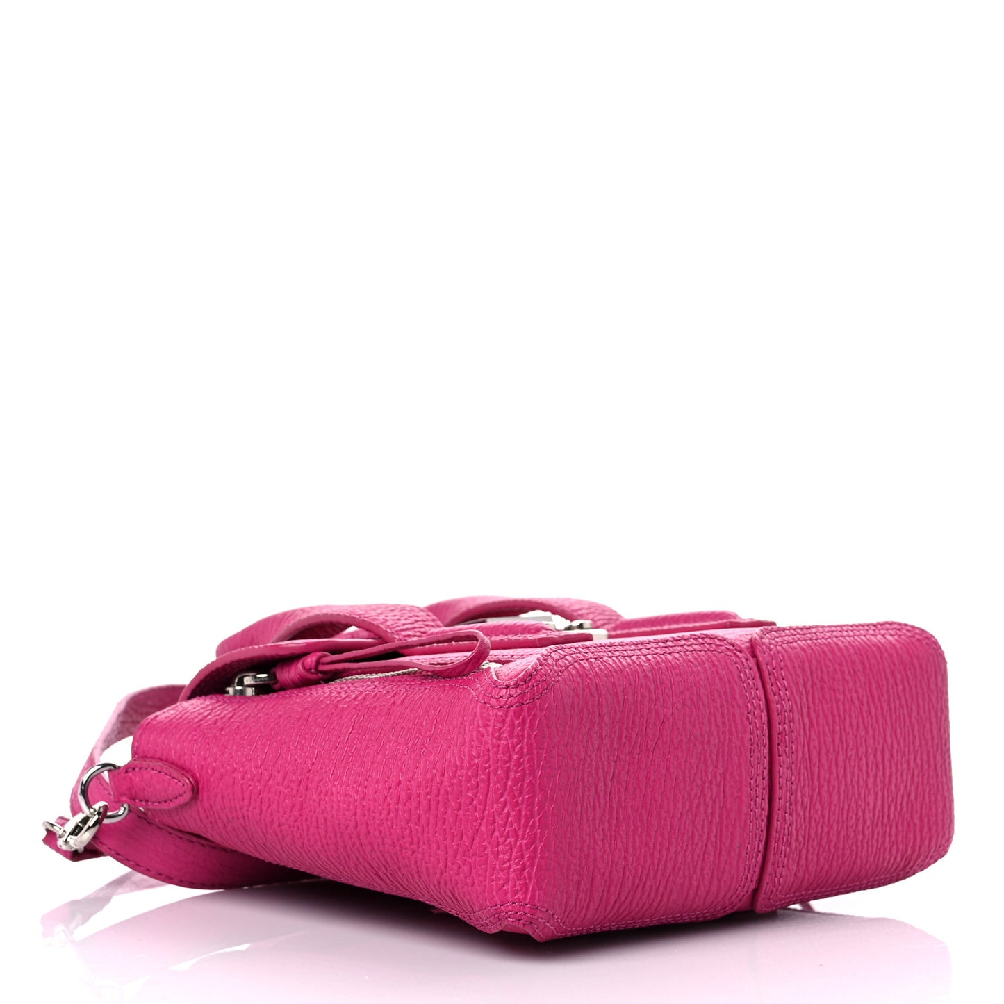 Textured Calfskin Mini Pashli Satchel Bright Fuchsia