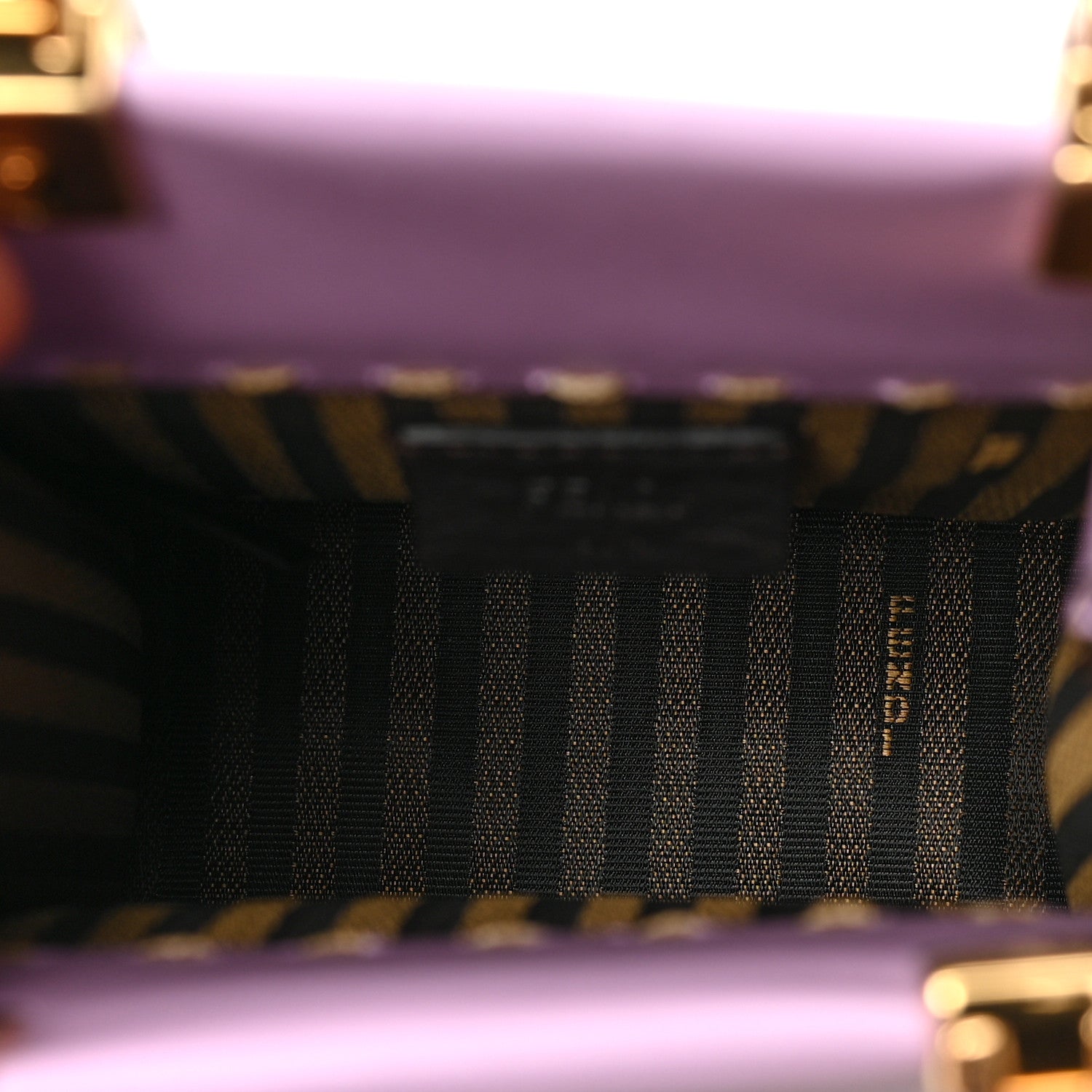 Fendi Vitello King Plexiglass Logo Embossed Mini Fendi Sunshine Shopper Tote Lavanda 5 of 8