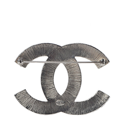Chanel Baguette Crystal CC Brooch Silver 3 of 5