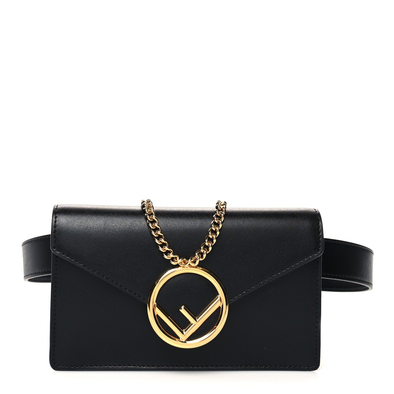 Fendi Vitello Liberty Lucido F is Fendi Envelope Belt Bag Black 1 of 10