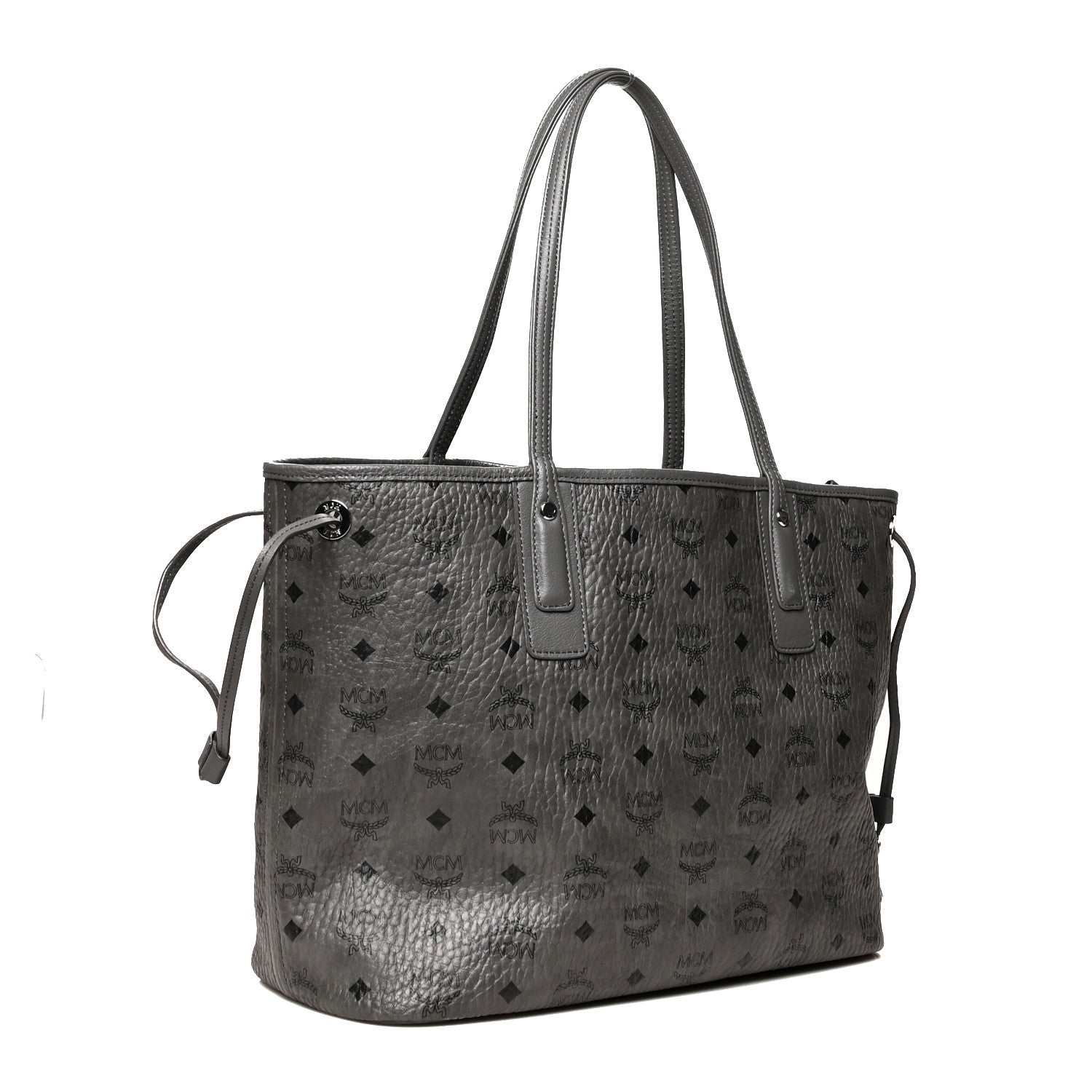 MCM Visetos Medium Liz Reversible Shopper Tote Phantom Grey 3 of 20
