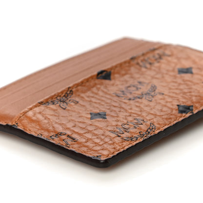 MCM Calfskin Visetos Card Holder Money Clip Cognac 7 of 8