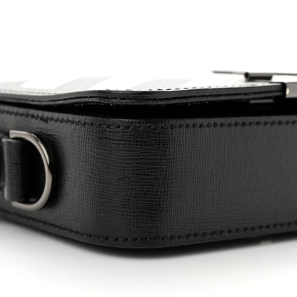 Off-White Saffiano Striped Mini Diag Binder Clip Bag Black White Indus 9 of 11