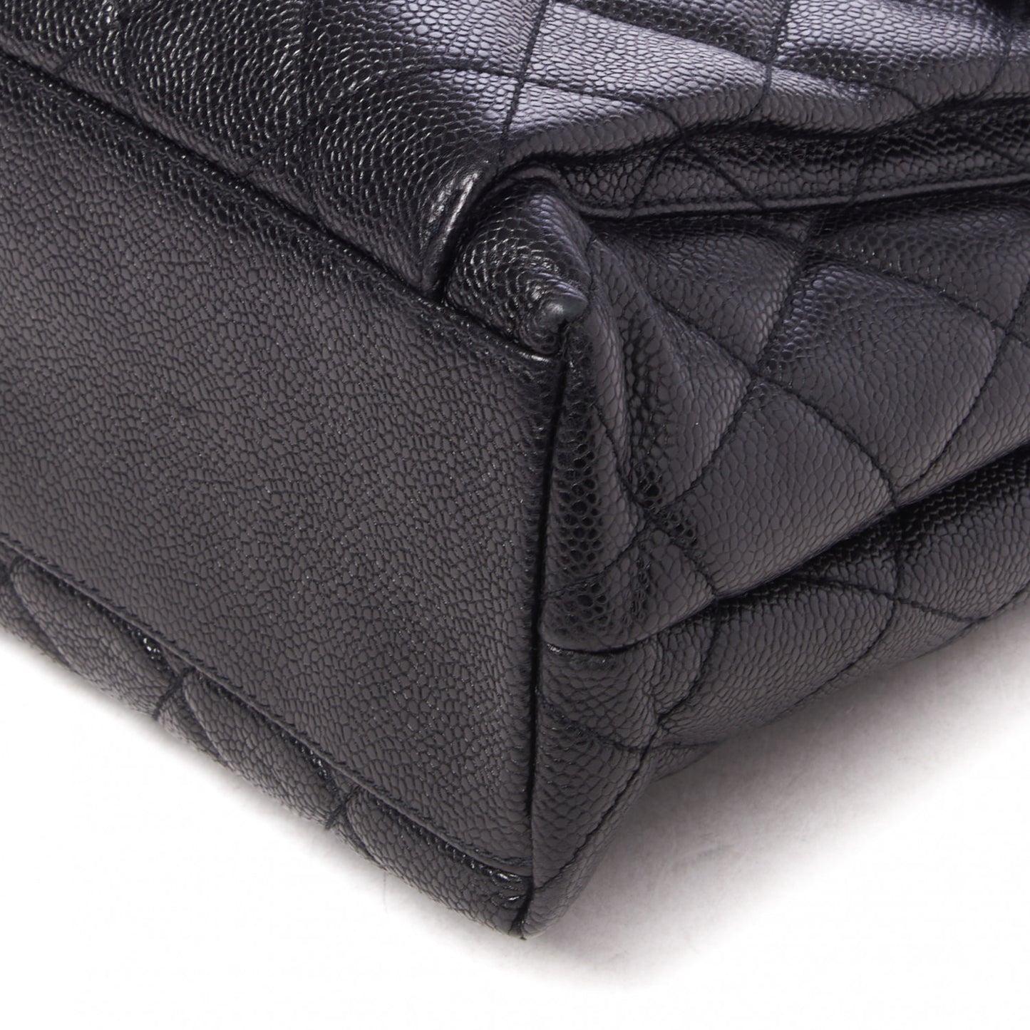 Caviar Quilted Flap Shoulder Bag Black