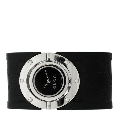 Gucci Stainless Steel Rubber 23mm Twirl Quartz Watch Black 2 of 5