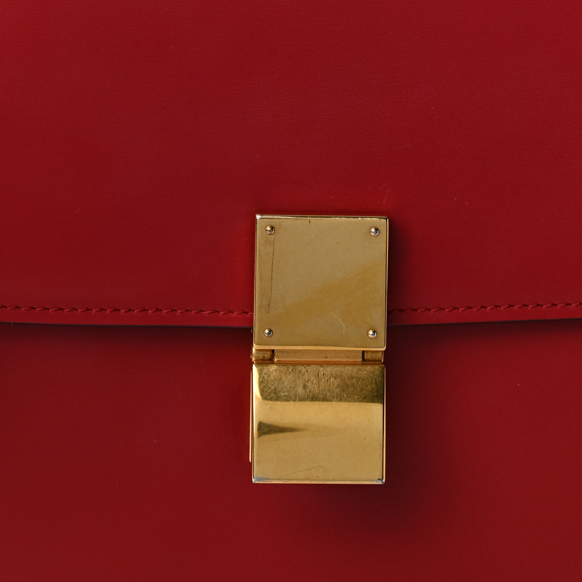 Box Calfskin Medium Classic Box Flap Bag Red