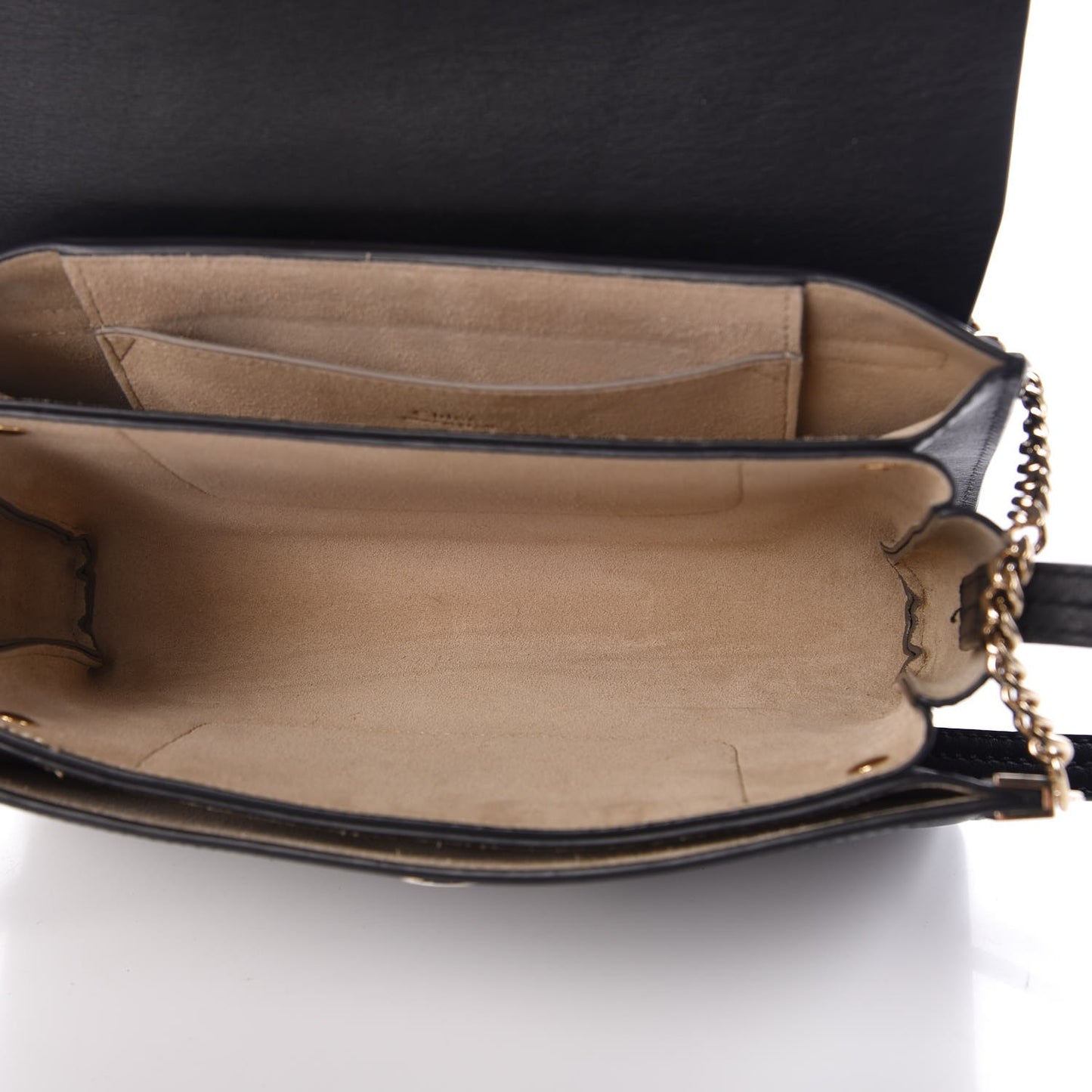 Suede Calfskin Small Faye Shoulder Bag Black