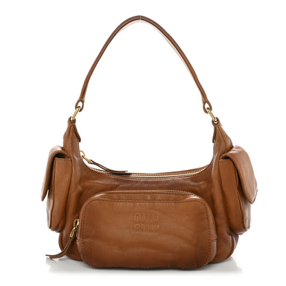 Miu Miu Nappa Multi Pocket Hobo Caramel 1 of 10