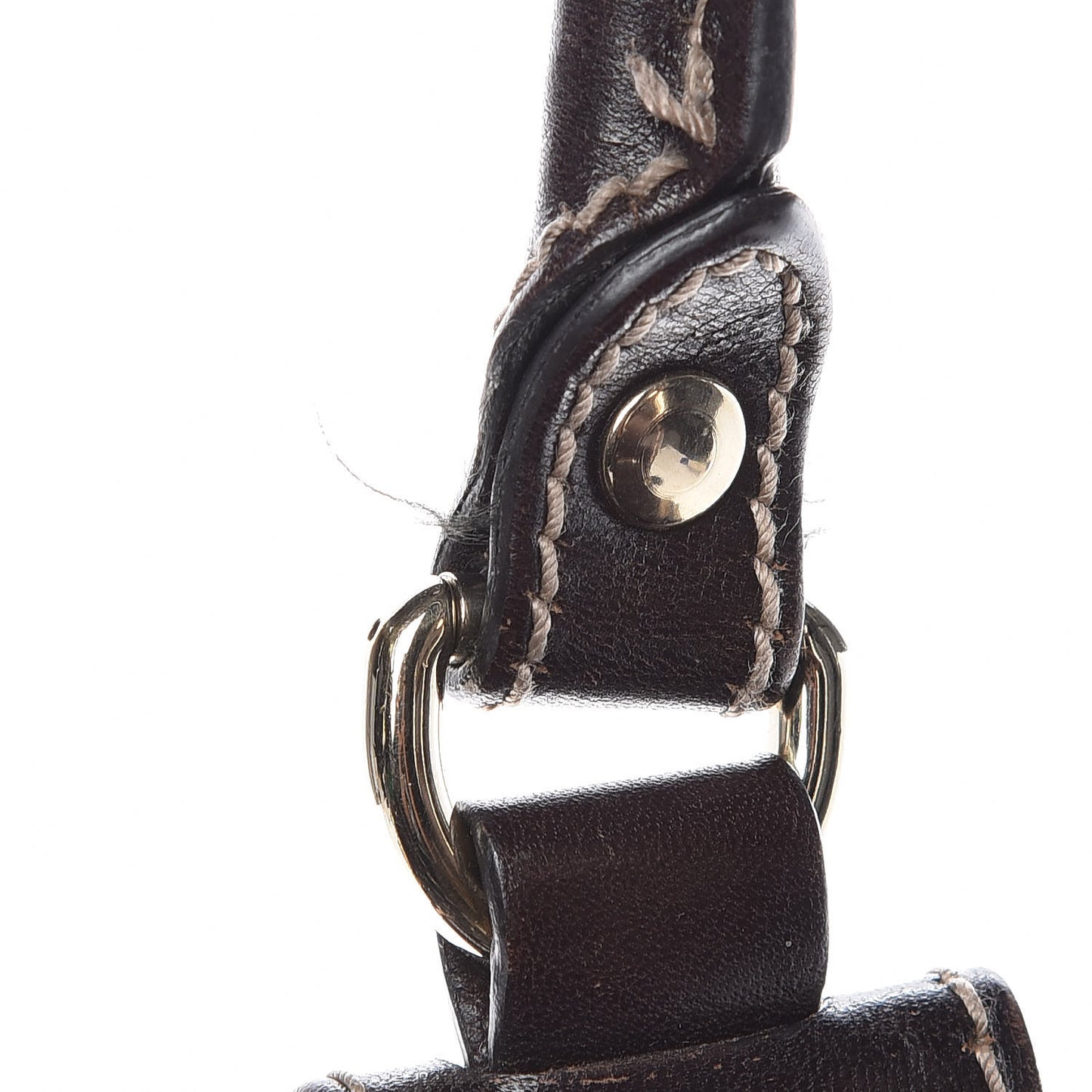 Monogram Studded Pelham Tote Dark Brown