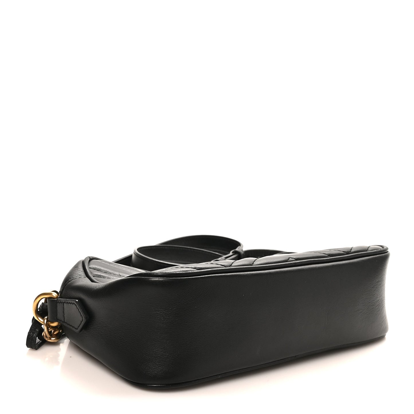 Calfskin Matelasse Small GG Marmont Chain Shoulder Bag Black
