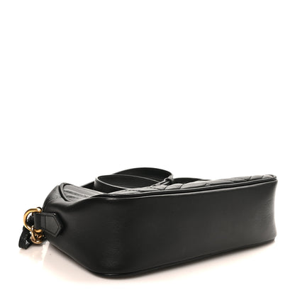 Gucci Calfskin Matelasse Small GG Marmont Chain Shoulder Bag Black 4 of 9