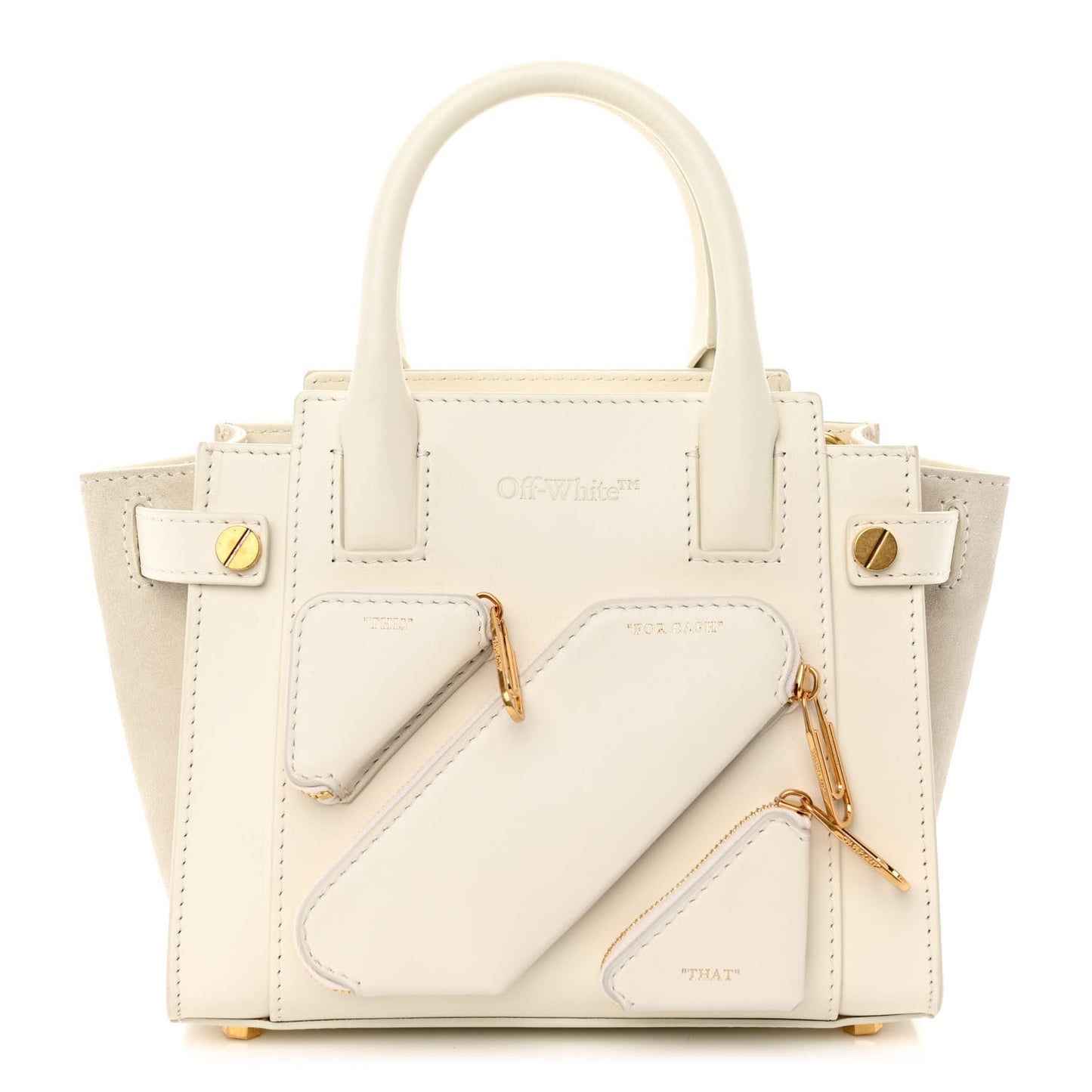 Calfskin Small City Tote White