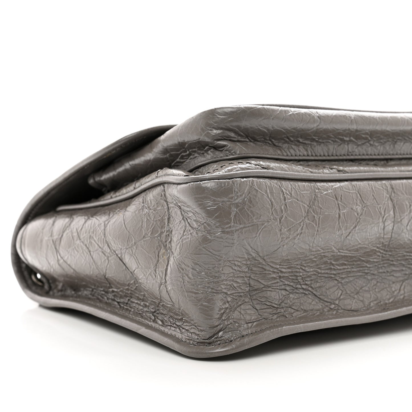 Crinkled Calfskin Matelasse Monogram Medium Niki Chain Satchel Fog