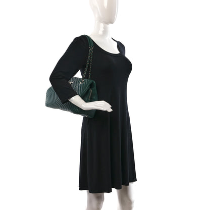 Chanel Lambskin Quilted CC Crossing Shopping Tote Green 2 of 10