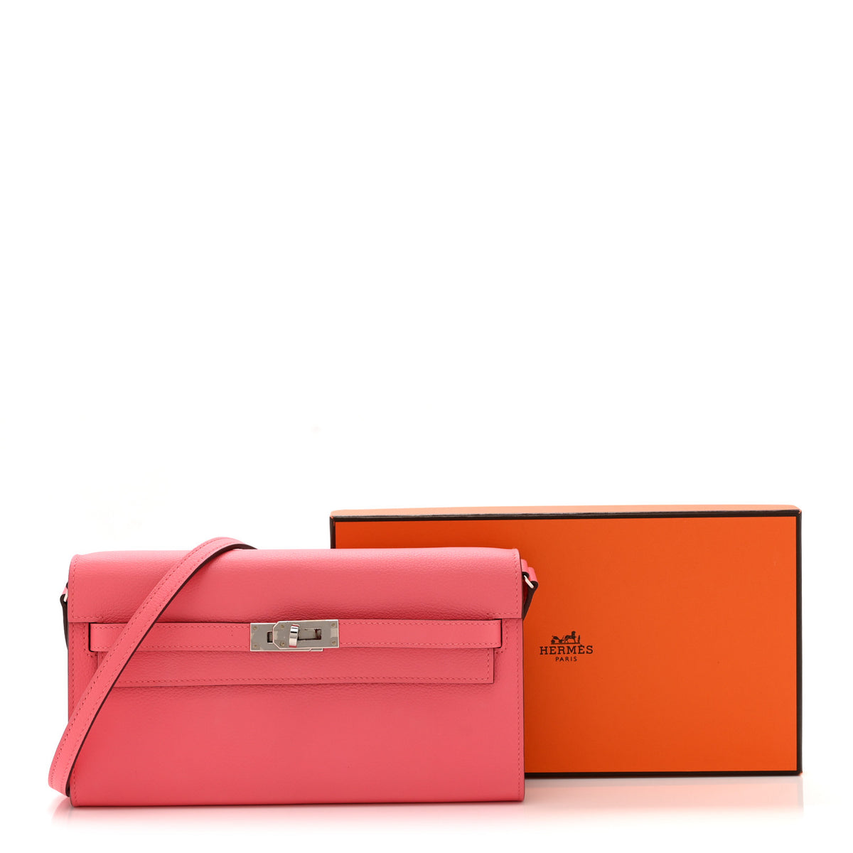 Hermes Evercolor Kelly To Go Wallet Rose Azalee 11 of 11