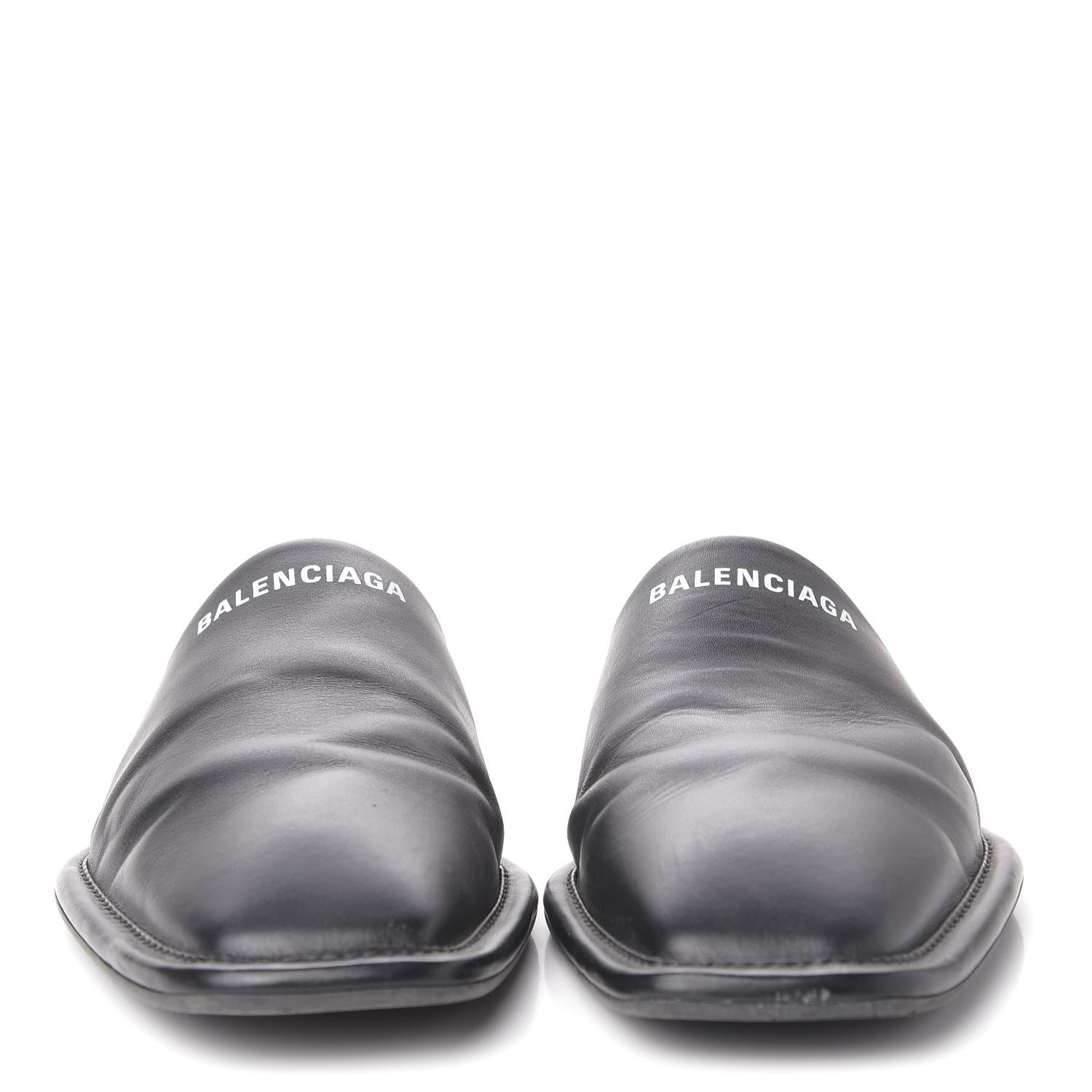 Balenciaga Smooth Calfskin Mens Cozy Slip-On Loafers 45 Black White 2 of 9