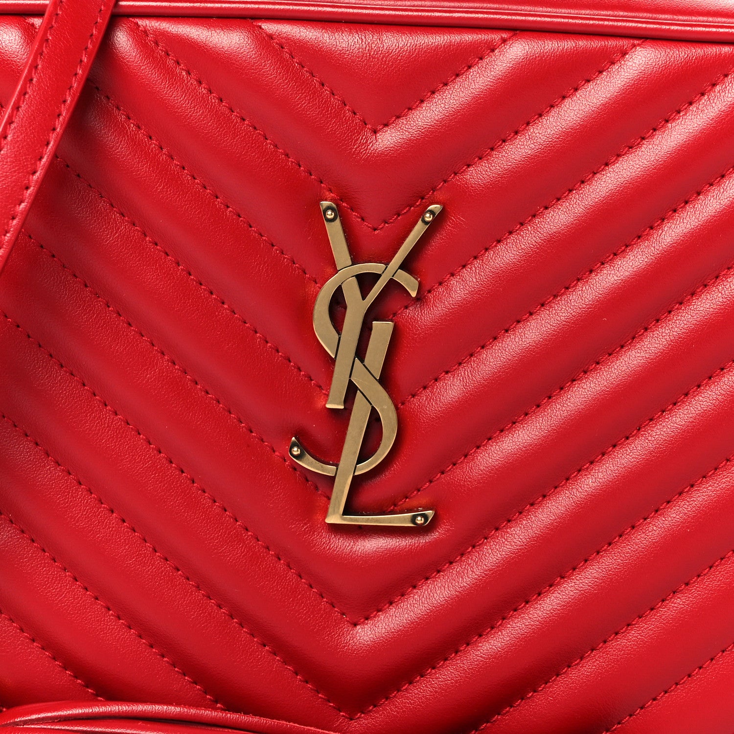 Saint Laurent Calfskin Matelasse Monogram Lou Camera Bag Rouge Eros 8 of 11