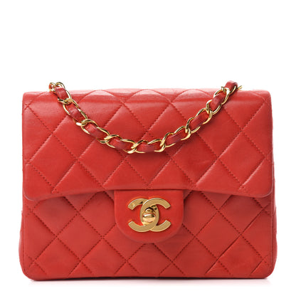 Chanel Lambskin Quilted Mini Square Flap Red 1 of 11