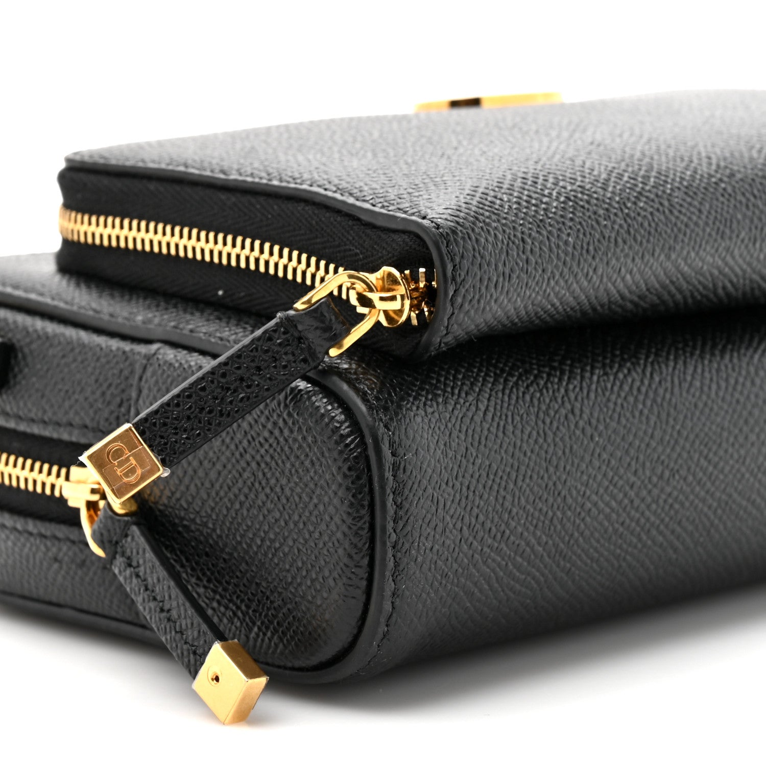 Christian Dior Grained Calfskin Caro Double Pouch Black 9 of 9