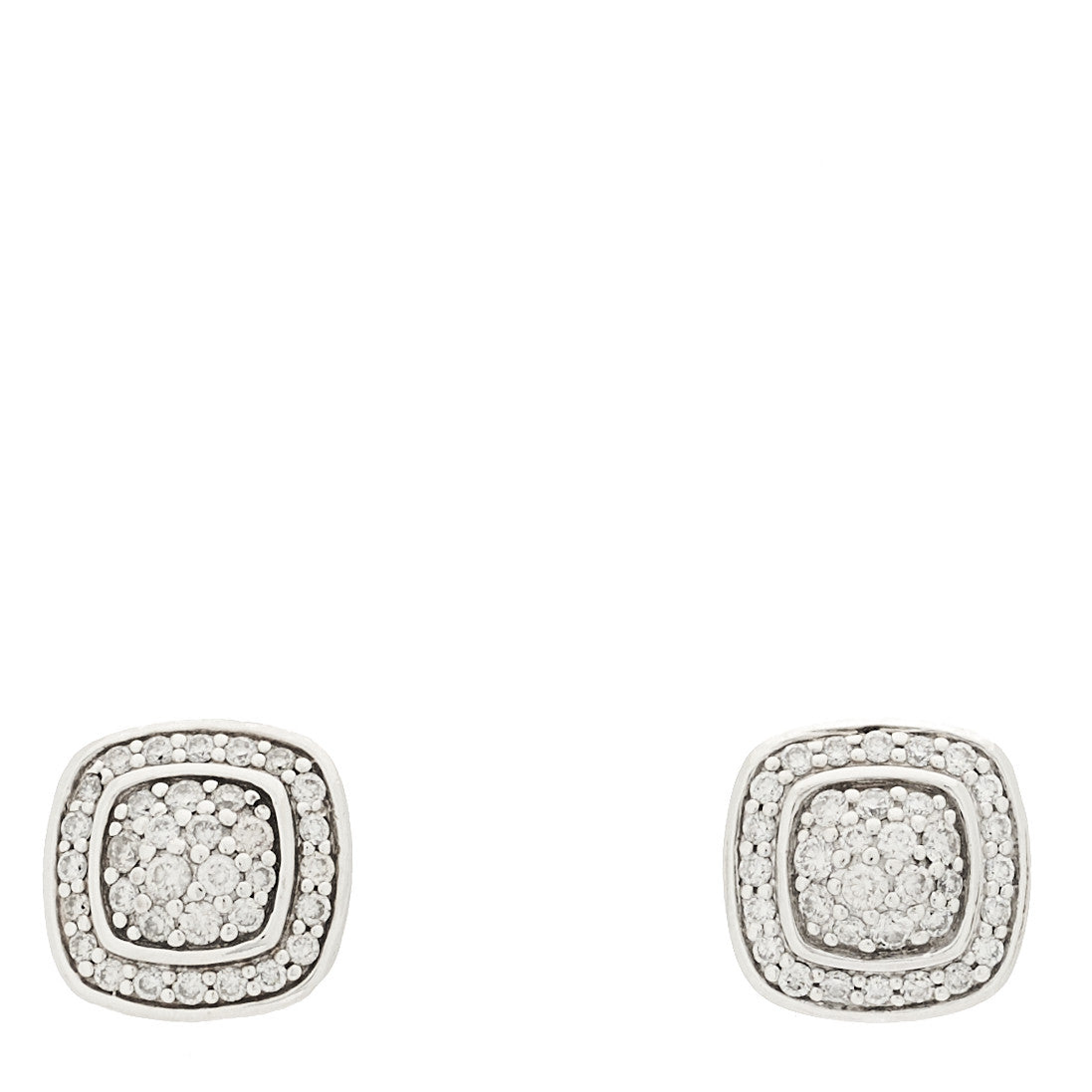 David Yurman Sterling Silver Diamond 7mm Pave Albion Earrings 1 of 5