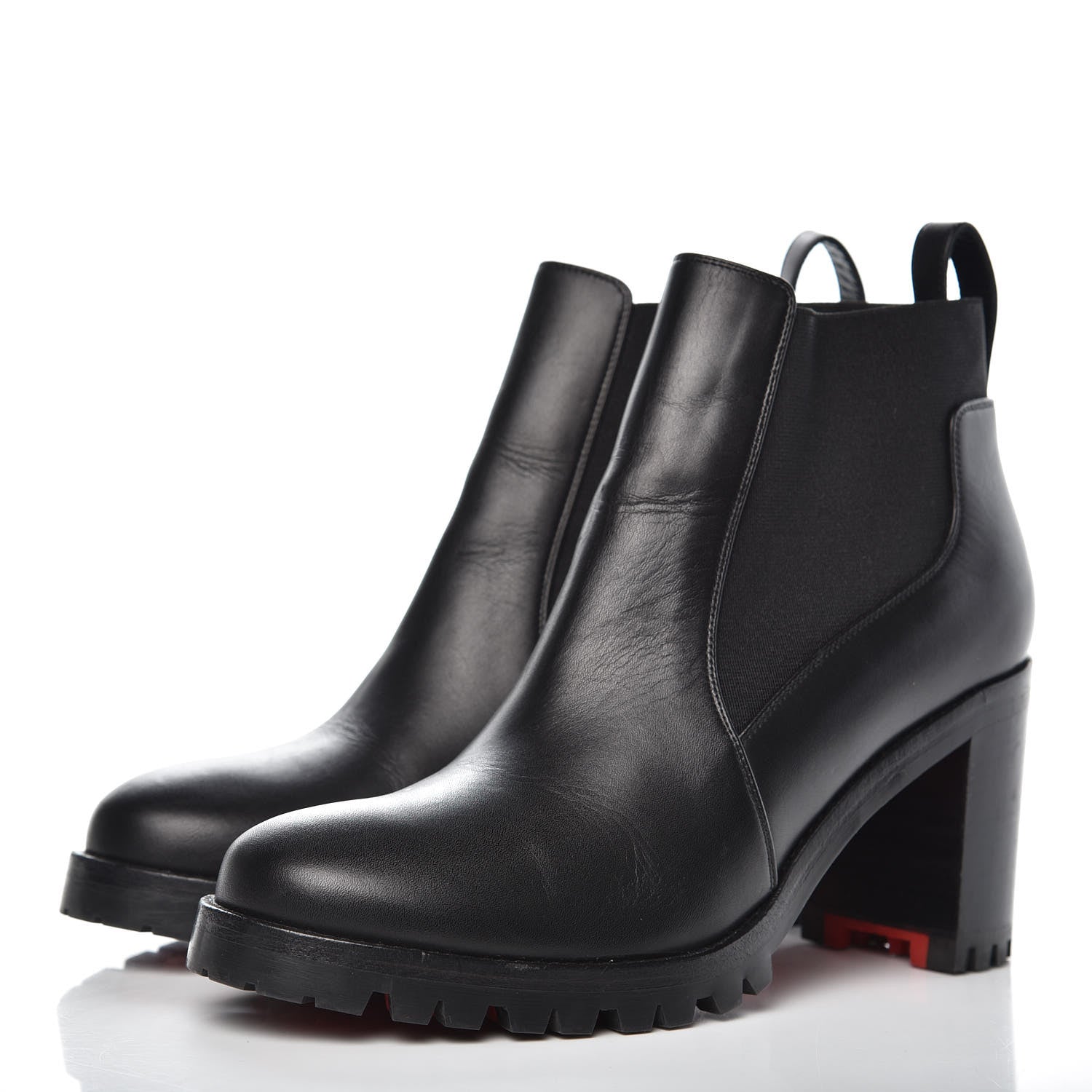 Christian Louboutin Calfskin Marchacroche 70 Chelsea Boots 36.5 Black 3 of 10