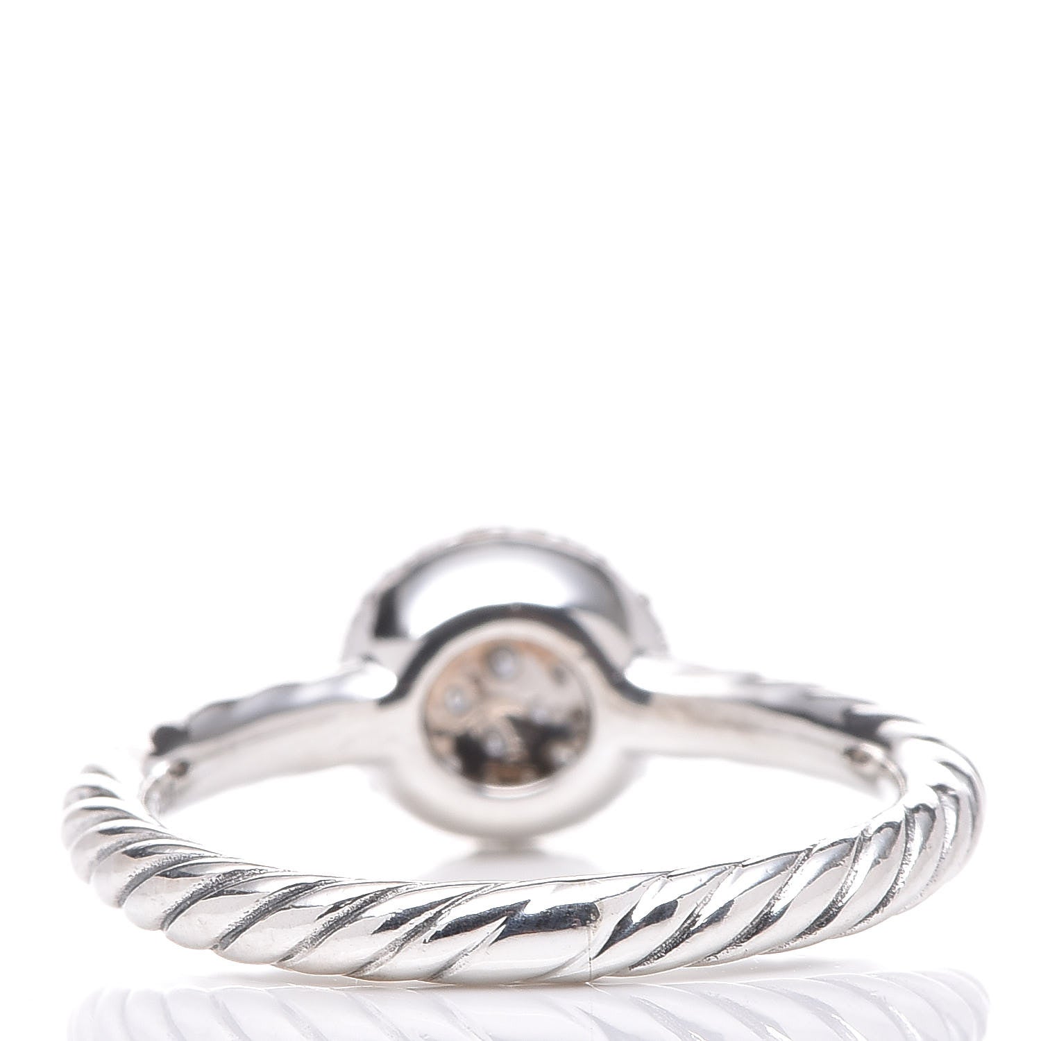 David Yurman Sterling Silver Diamond Petite Pavé Ring 50 5.5 4 of 6