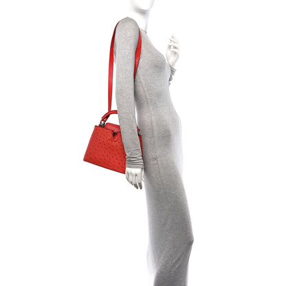 Louis Vuitton Ostrich Capucines BB Coquelicot 2 of 14