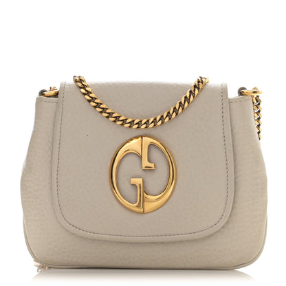 Gucci Pebbled Calfskin Small 1973 Chain Shoulder Bag Off White 1 of 9