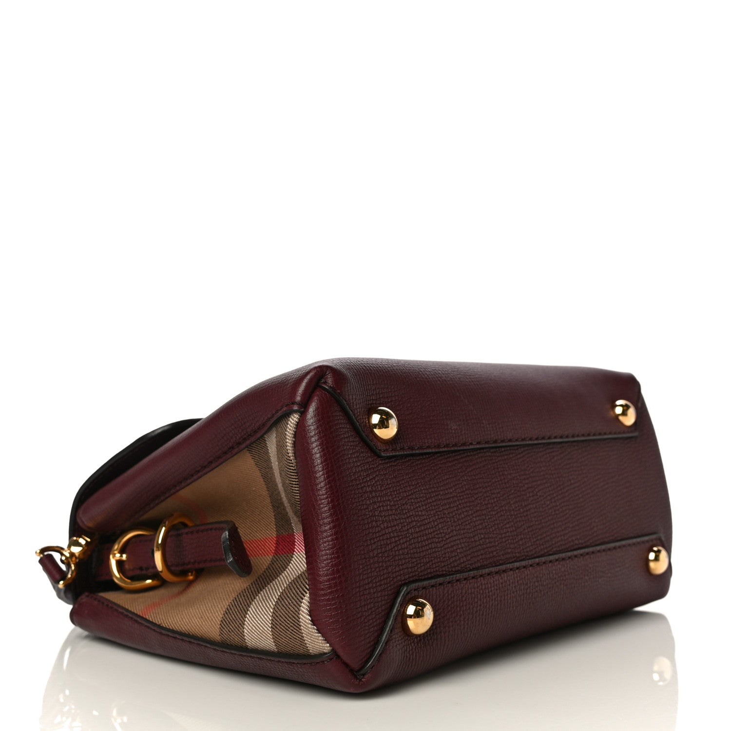 Burberry Derby Calfskin House Check Small Camberley Mahogany Red 4 of 10