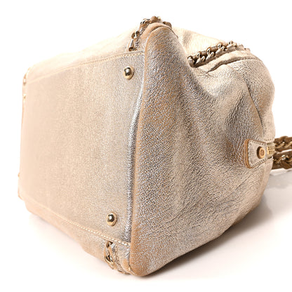 Chanel Metallic Goatskin Extra Large Luxe Ligne Bowler Light Gold 10 of 10