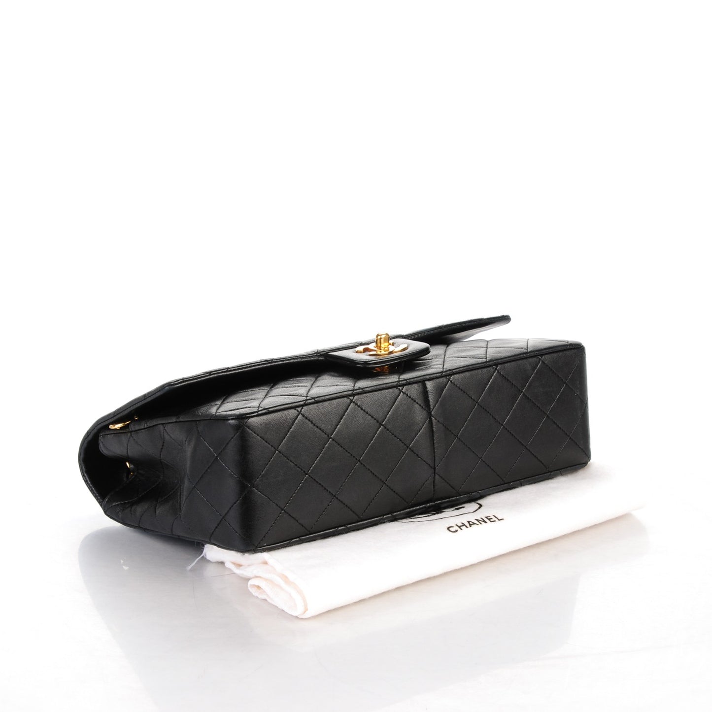 Lambskin Quilted Medium Single Flap with Wallet Black