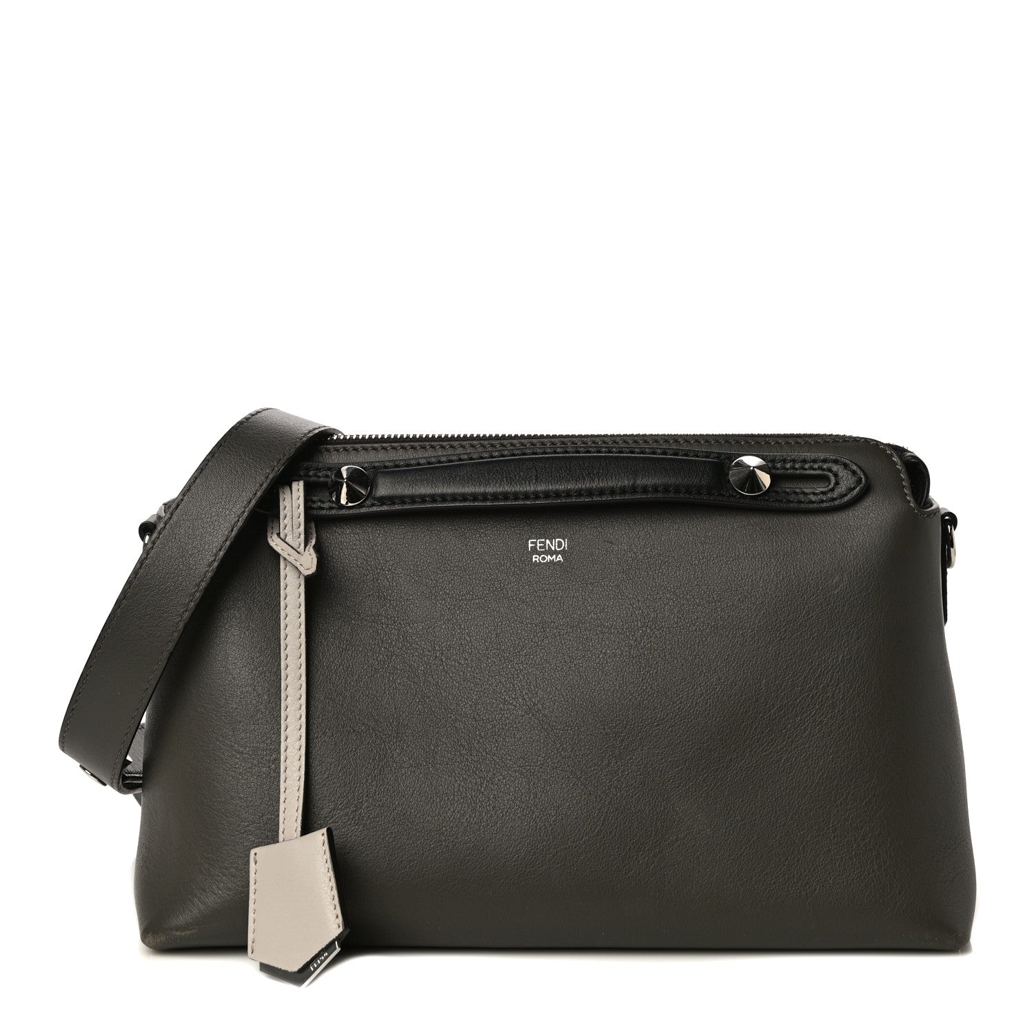 Fendi Vitello Dolce 4 Color Medium By The Way Boston Bag Carbone Grigio Polvere Multicolor 1 of 12