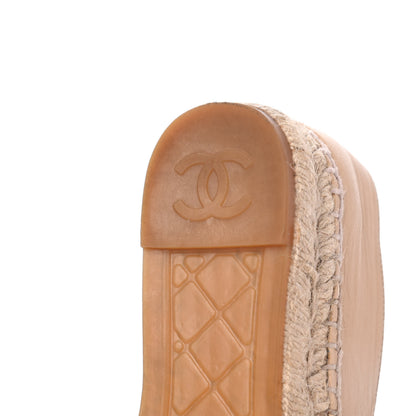 Chanel Lambskin CC Espadrilles 35 Beige Black 12 of 22