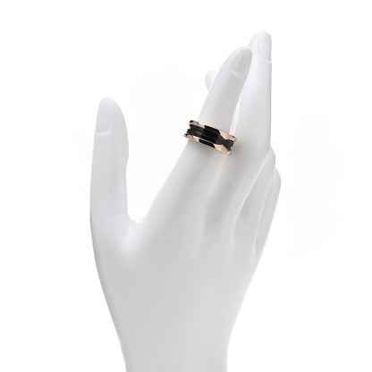 Bulgari 18K Rose Gold Black Ceramic B.Zero1 Two-Band Ring 53 6.25 2 of 6