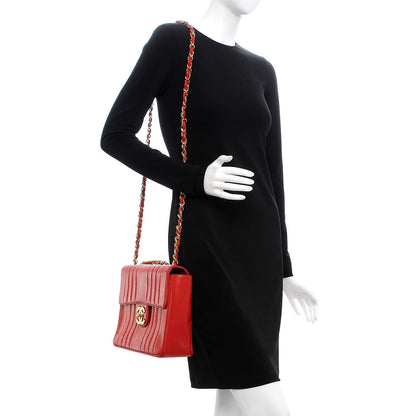 Chanel Lambskin Vertical Quilt Jumbo Single Flap Red 2 of 12