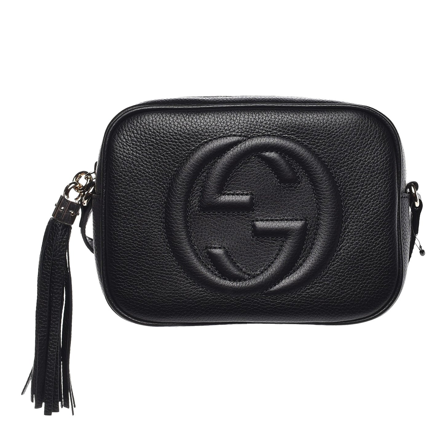 Pebbled Calfskin Small Soho Disco Bag Black