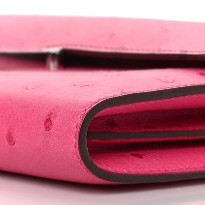 Hermes Ostrich Constance Long Wallet Rose Tyrien 8 of 10